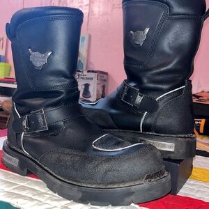 Harley-Davidson Black Leather Engineer Biker Boots